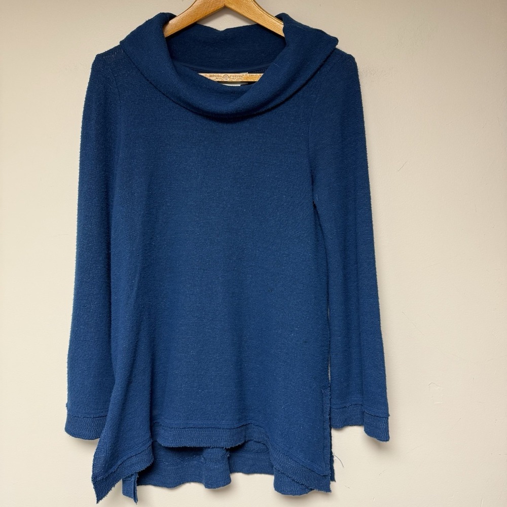 Maeve by Anthropologie Blue Cowl Neck Tunic Sweater Medium
